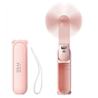 Portable Fan Mini Handheld Fan with Power Bank Flashlight Feature