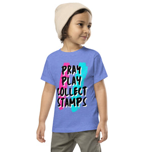 Toddler Pray Play Collect Stamps T-Shirt - Cute Christian Travel Gift